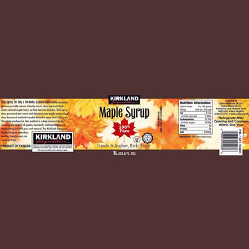 Kirkland Signature 100% Pure Grade A Amber Maple Syrup 1L-1
