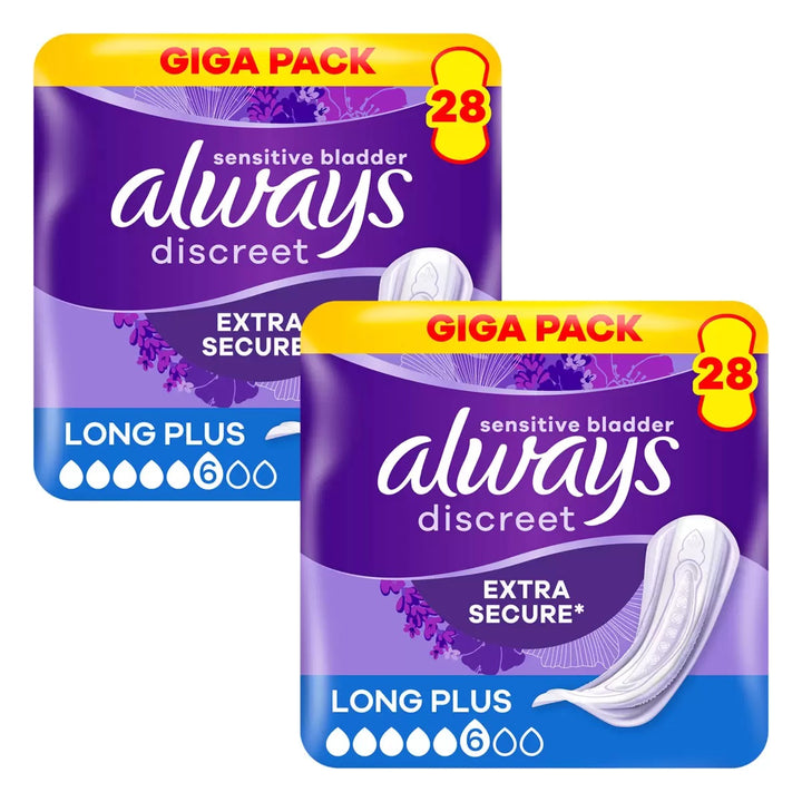 Always Discreet Long Plus Pads 2 x 28 Pack