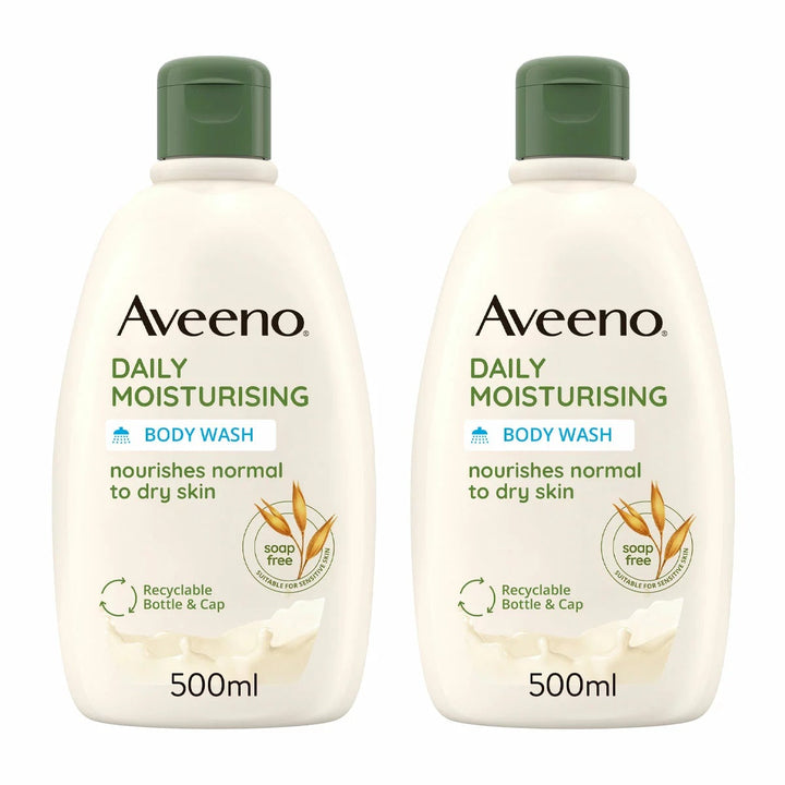 Aveeno Daily Moisturising Body Wash-500ml-x-2