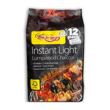 Bar-Be-Quick Instant Light Charcoal 12 Pack 15kg