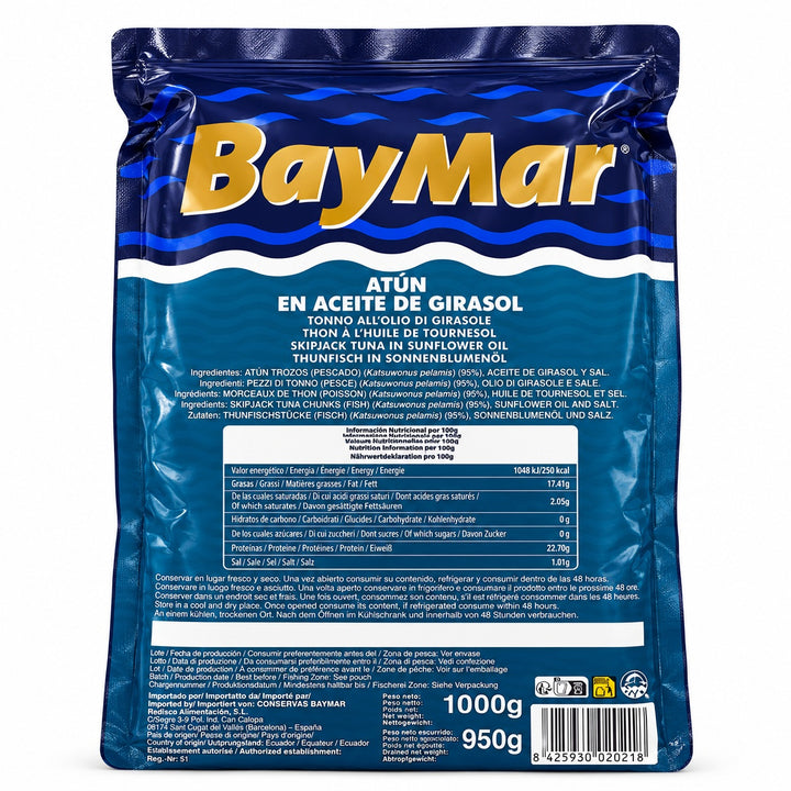 BayMar Skipjack Tuna Chunks in Sunflower Oil 1kg-1