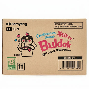Buldak Carbonara Hot Chicken Flavour Ramen Noodles 130g Pack of 5 x 8