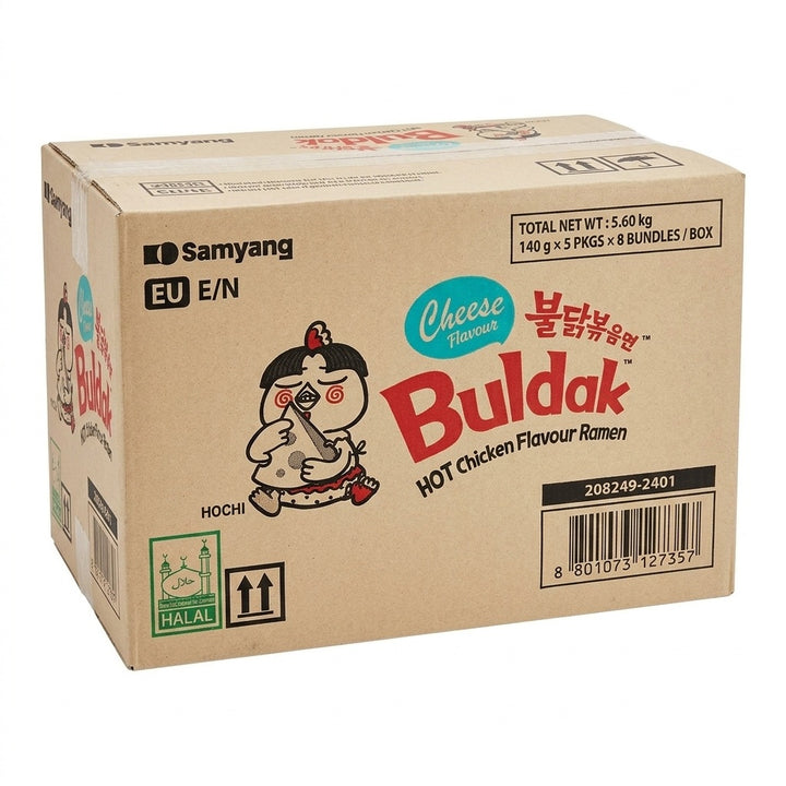 Buldak Cheese Hot Chicken Flavour Ramen Noodles 140g Pack of 5 x 8-1