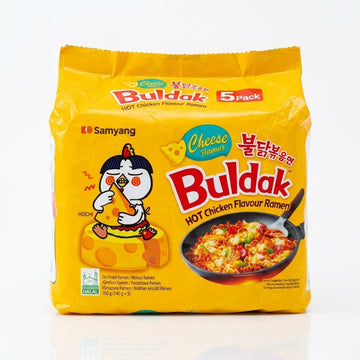 Buldak Cheese Hot Chicken Flavour Ramen Noodles 140g Pack of 5