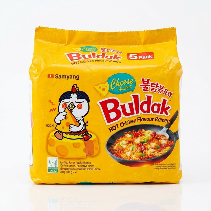 Buldak Cheese Hot Chicken Flavour Ramen Noodles 140g Pack of 5