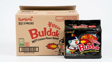 Buldak Original Hot Chicken Flavour Ramen Noodles 140g Pack of 5 x 8