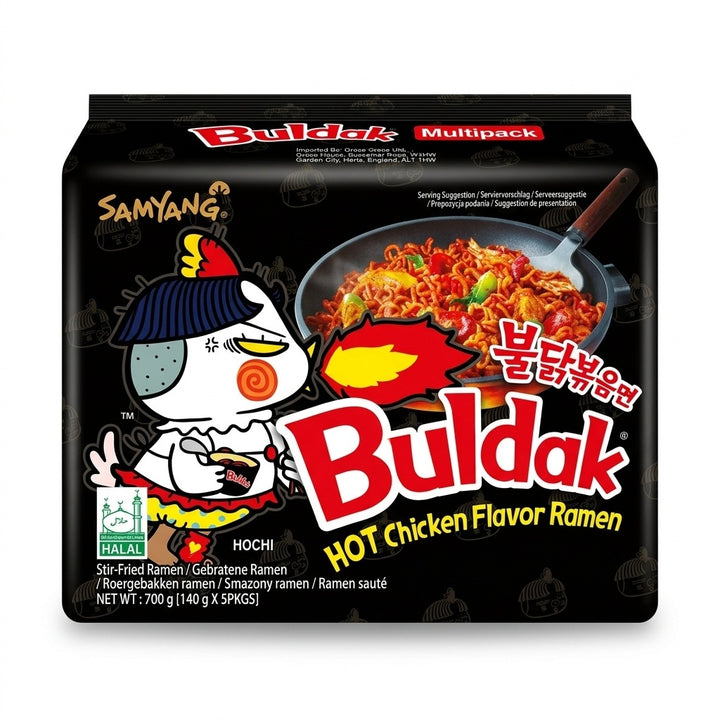 Buldak Original Hot Chicken Flavour Ramen Noodles 140g Pack of 5