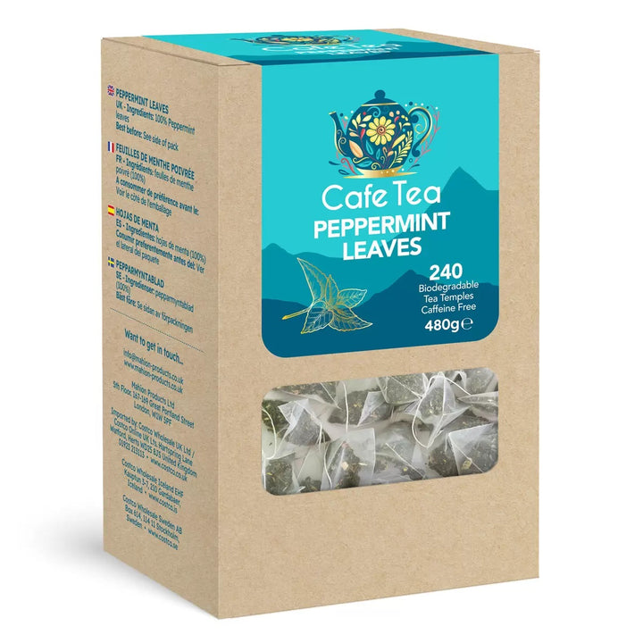 Cafe Tea Peppermint Tea Bags 240 Pack – Caffeine-Free