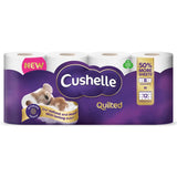 Cushelle Quilted 3-Ply Longer Rolls Toilet Tissue 4 x 8 Pack 236 Sheets-1