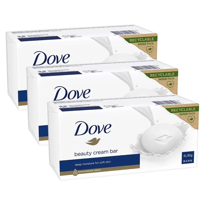 Dove Original Beauty Bar Soap with ¼ moisturising cream 90g X 18