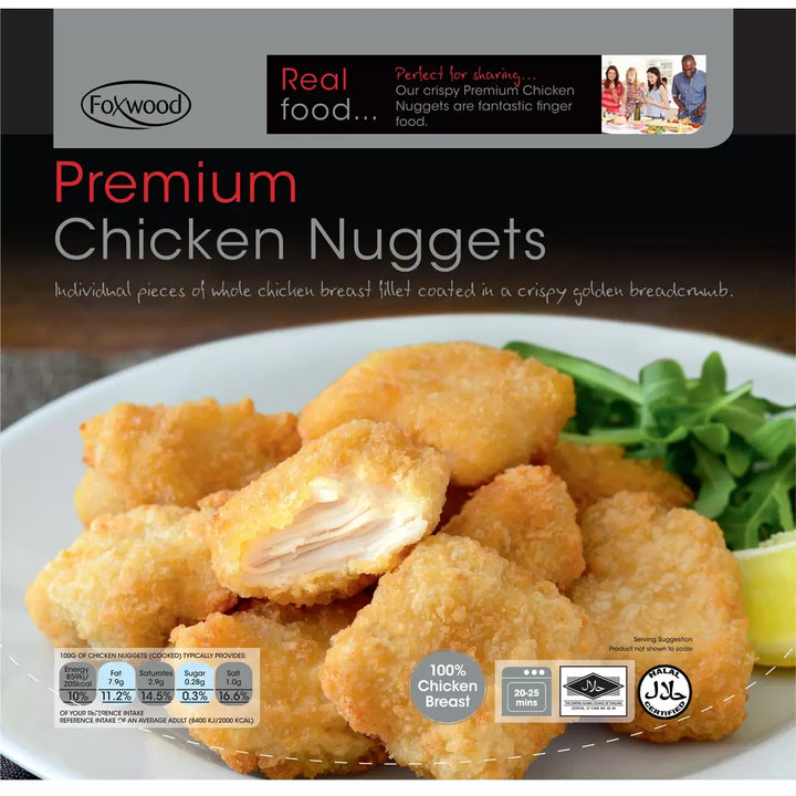 Foxwood Premium Halal Chicken Nuggets 2kg
