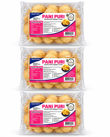 Frontier Bakery Pani Puri – Semolina Puffs / Golgappa / Puchka 200g X 3