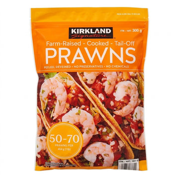 Kirkland Signature Farm-Raised Cooked Tail-Off Prawns 50/70 – 907g