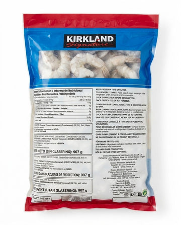 Kirkland Signature Farm Raised Raw Tail-On Prawns 21/25 – 907g-1