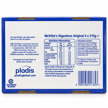 McVitie's Original Digestive Biscuits 315g ingredients
