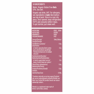 Plenish Organic Oat Milk 1L-2