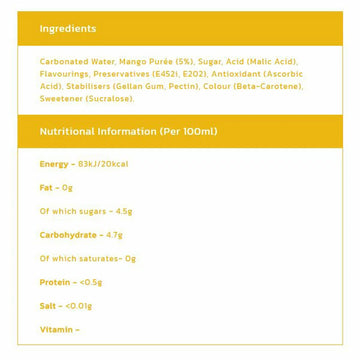Rubicon Sparkling Mango 330ml Ingredients
