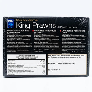SPI Whole Raw Black Tiger King Prawns 16/20 – 800g-1