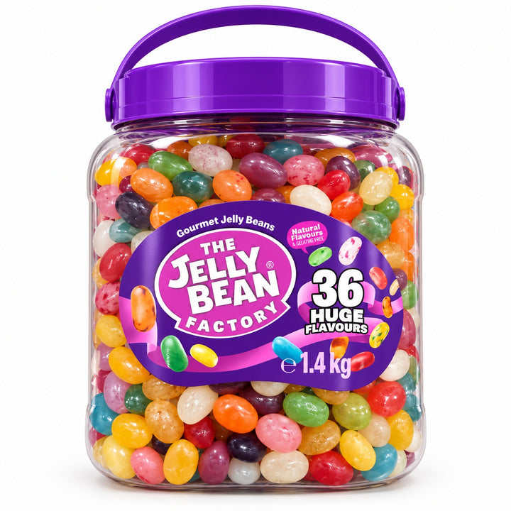 The Jelly Bean Factory Gourmet Jelly Beans 36 Huge Flavours 1.4kg Jar