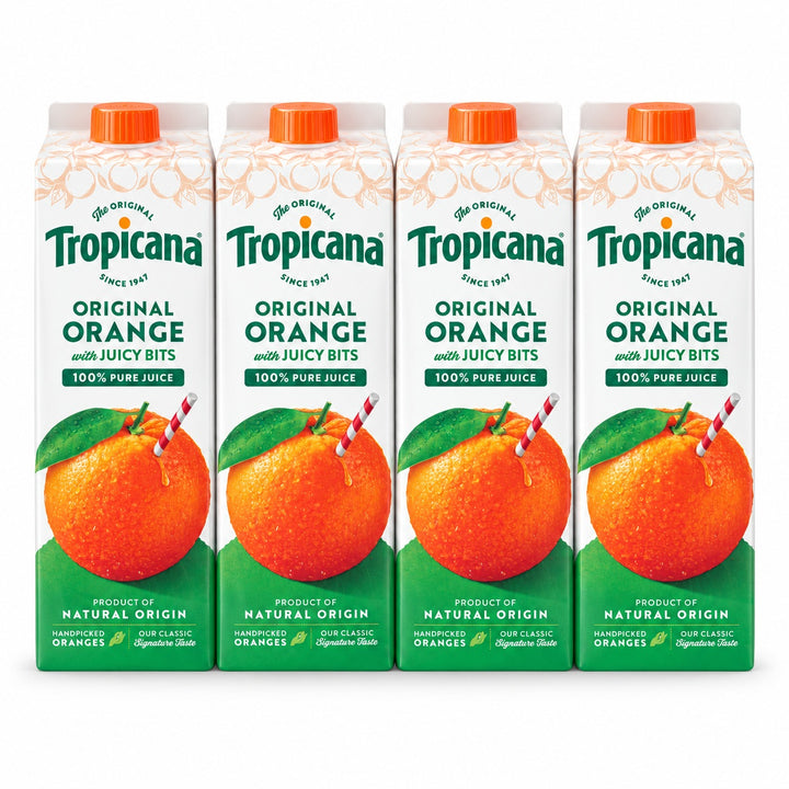 Tropicana Original Orange Juice with Juicy Bits 4 x 900ml