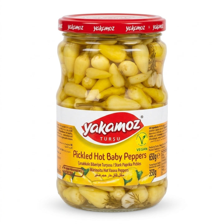 Turkish Pickled Hot Baby Peppers Yakamoz 650g