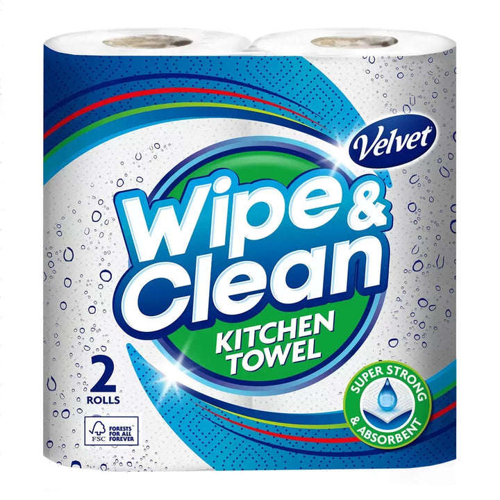 Velvet Wipe & Clean Kitchen Roll Towel